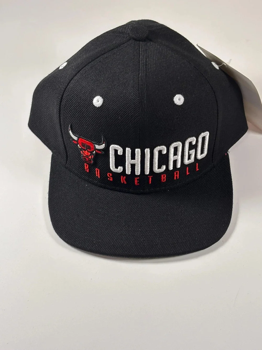 Mitchell & Ness Kids Youth Chicago Bulls Black Retro Stacked Snapback Hat New